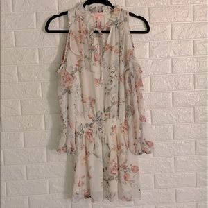 Floral Cold Shoulders Dress